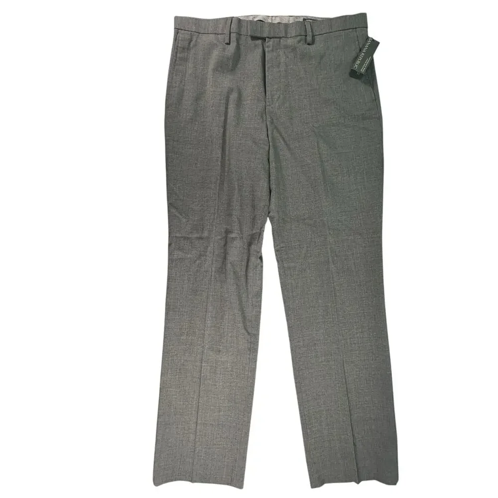Banana Republic Performance Wool Dress Pants Mens 36x34 Slim Fit‎ Gray NEW